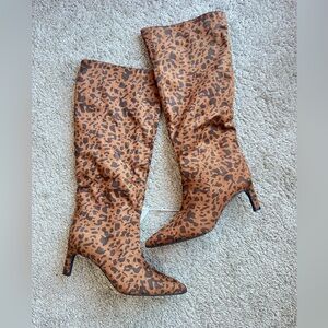 A New Day Leopard Print Knee-High Boots Women’s Size 7.5